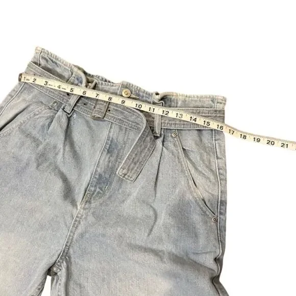 We The Free Pleated Belted High Rise Women's Light Denim Jeans Size 28 - Picture 5 of 13
